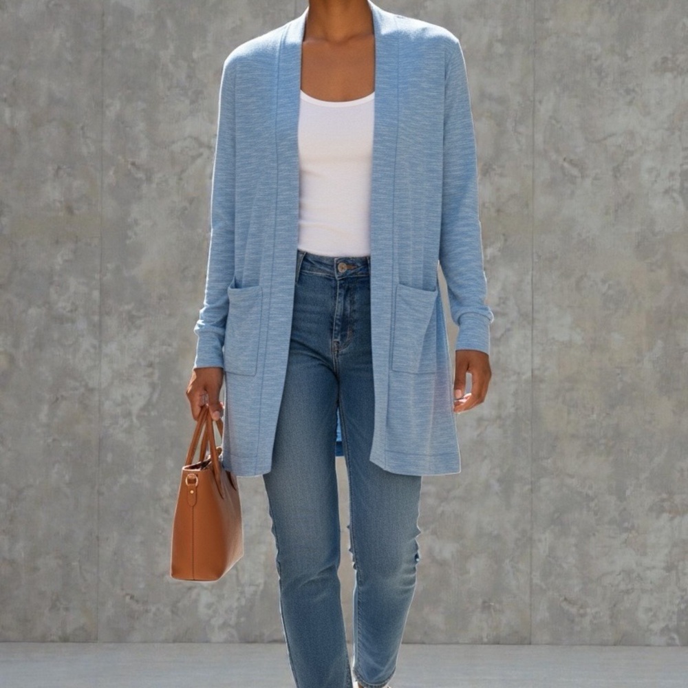 Elegant Sky Blue Women's Cardigan